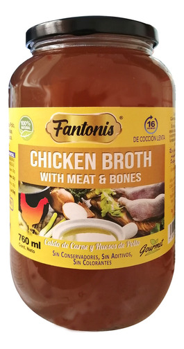Caldo De Huesos Pollo Chicken Bone Broth - 1 Frascos  760 Ml