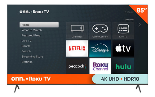 Pantalla Onn 85 Pulgadas 4k Uhd Led Roku Smart Tv Hdmi Wi-fi