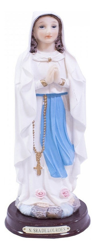 Nossa Senhora De Lourdes Imagem Religiosa Em Resina 23 Cm Cor Branco
