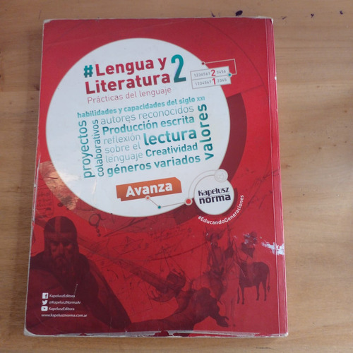 Lengua Y Literatura 2 - Serie Avanza - Kapelusz 2016 (Usado)