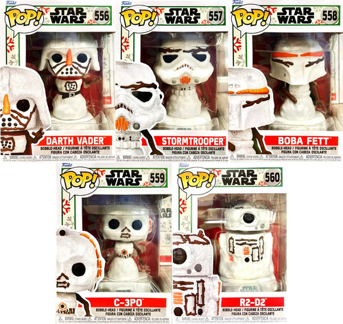 Paquete Funko Pop Star Wars-navidad 5 Figuras