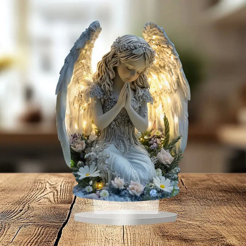 Estatua De Ángel De Oración, Decoración De Mesa Tranquila Y