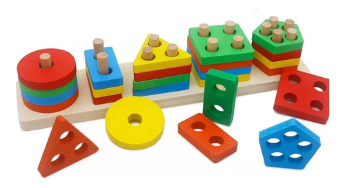 Juego  Madera Figuras Didactico Montessori Ensamble Shaped