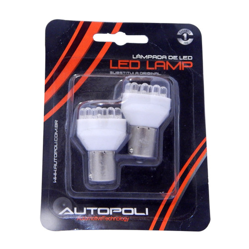 Imagem 2 de 2 de Kit Led Autopoli 12v 7507a Pinos Transversal 12 Leds Branco