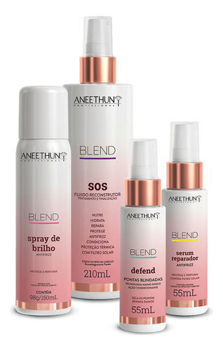 Kit Blend Aneethun Sos Reconstrutor+brilho Intenso (4 Itens)