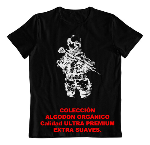 Polera - Dtf - Algodon Organico - Navis Army Usa Militar