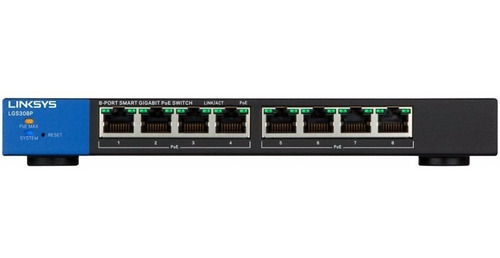 Imagen 2 de 3 de Switch Linksys Lgs308p Administrable Gigabit Poe+ 8 Puertos