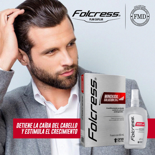Folcress Solución Minoxidil 5% Tratamiento Anticaída Caída