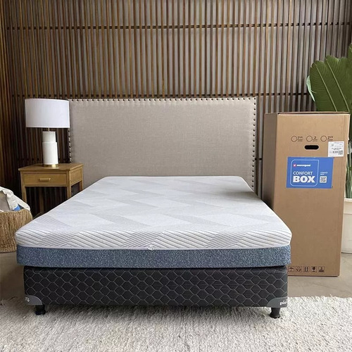 Imagen 3 de 4 de Colchón En Caja Suavegom Confort Box 2 Plazas 140x190 Espum Color Blanco/gris