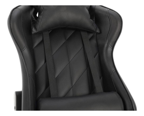 Imagen 4 de 5 de Silla de escritorio The Game House Pro gamer negra con tapizado de cuero sintético