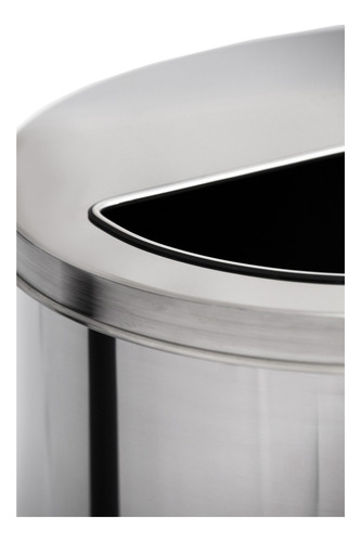 Lixeira Aro Meia Lua De Aço Inox 15l 24x30 Cor Prateado