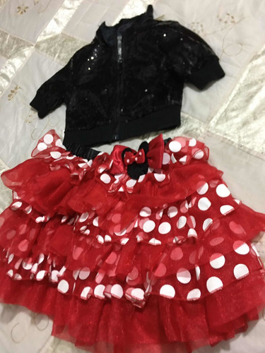 Disney Minnie Mouse Blusa Y Falda Para Niña 7-8 Años (Usado)