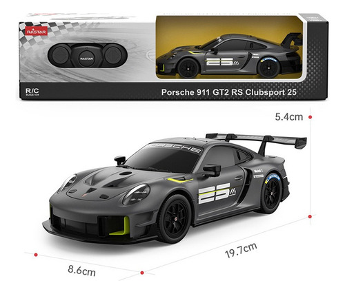 Carro Esportivo Rc Com Controle Remoto Rastar Porsche 911gt2