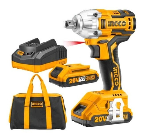 Imagen 1 de 2 de Taladro Pistola Llave Impacto 20v 2 Bat Ingco Ciwli2001