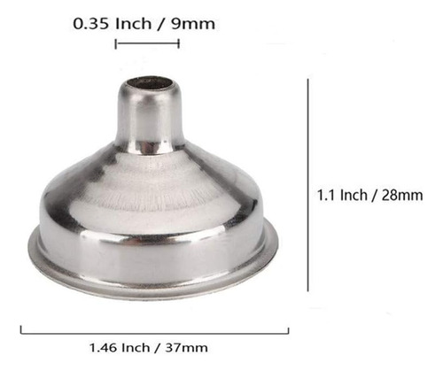 Sinen Paquete De 6 Mini Embudos De Acero Inoxidable, Multius