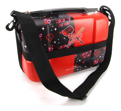 Imagem 6 de 9 de Malinha De Bordo Harley Quinn Com Frasqueira Maxtoy 2815em21