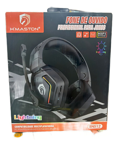 Fone De Ouvido Gamer H Maston Sns12 Cor Preto Preto