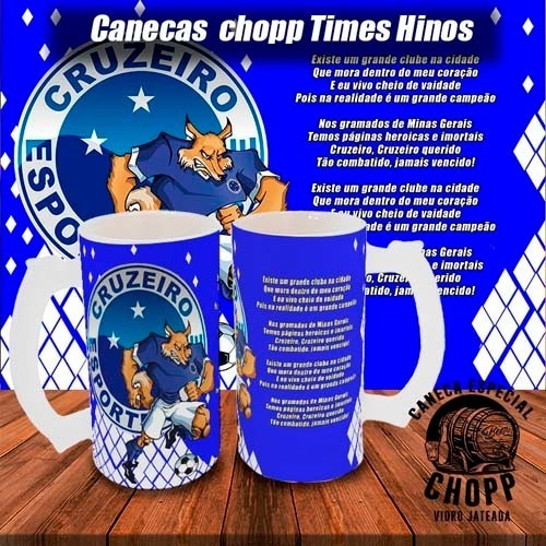 Artes Editáveis Canecas Chopp Times Futebol Hinos Mockups