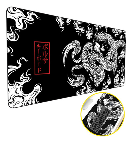 Mouse Pad Grande 60x30 Desk Pad Dragão Chinês Japonês