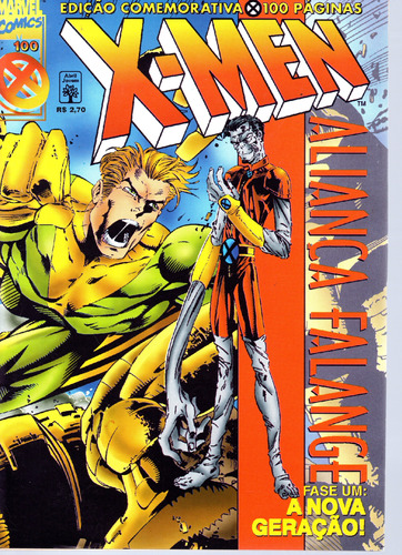 X-men N° 100 - 100 Páginas Em Português - Editora Abril - Formato 13,5 X 19- Capa Mole - 1997 - Bonellihq Cx03 Abr24