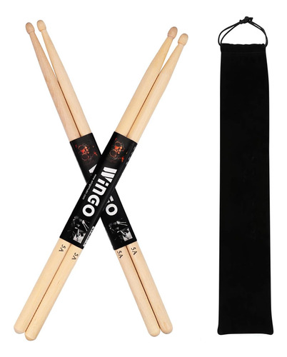 Wingo Classic Drum Sticks 7a Baquetas De Madera De Arce Con 