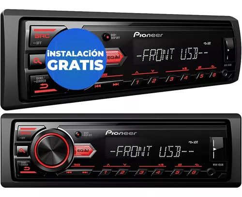 Stereo Pioneer Bluetooth Usb Aux Mvh 85 + Parlantes 6 6.5