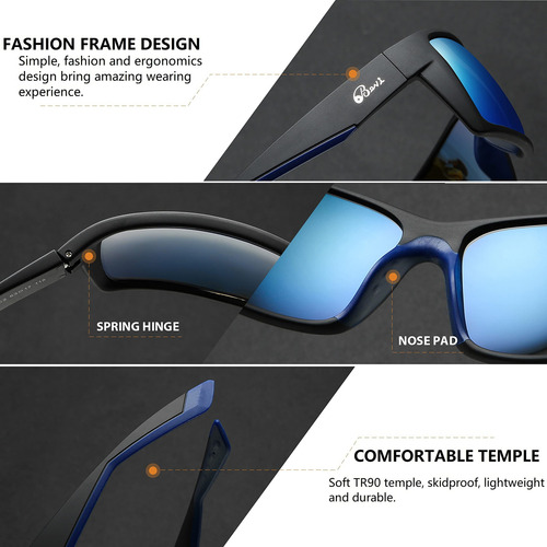 Bevi - Gafas De Sol Deportivas Polarizadas Irrompibles Marco