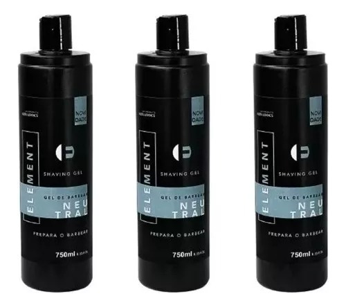 Kit 4 Shaving Gel Element Neutral Da Alfa Look's C/ 750ml