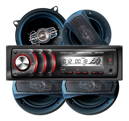 Combo Audio Car Estéreo + Parlantes 6 PuLG + 5 PuLG P