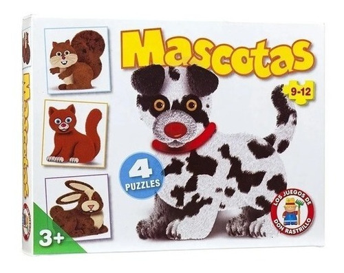 Juego Juguete Rompecabezas Mascotas 4 Puzzles 9 Y 12 Piezas