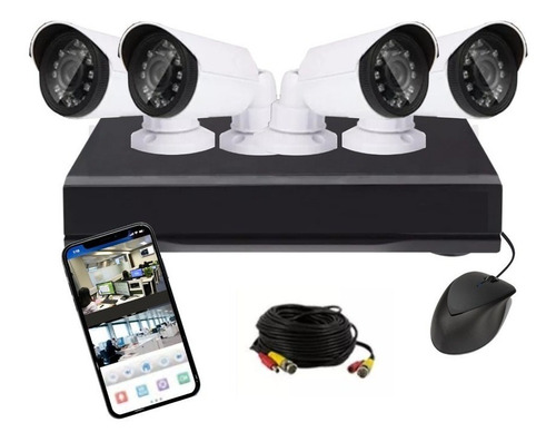 Kit Seguridad Exterior Full Hd Dvr 4 Camaras 1080p 