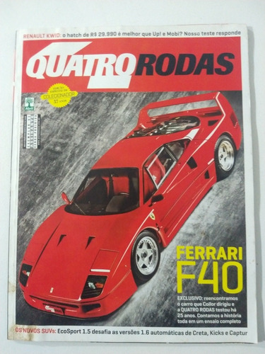 Revista Quatro Rodas 698, Ferrari F40,ecosport 1.5 Re313