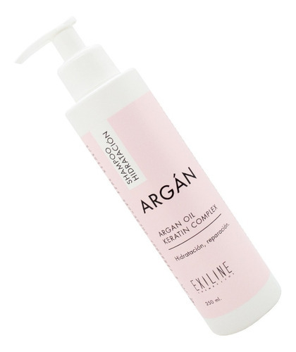 Exiline Argán Shampoo Hidratación Reparación Keratina 250ml