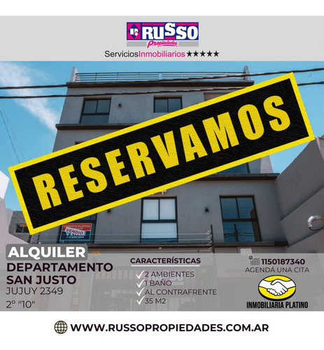 Alquiler Departamento 2 Ambientes San Justo