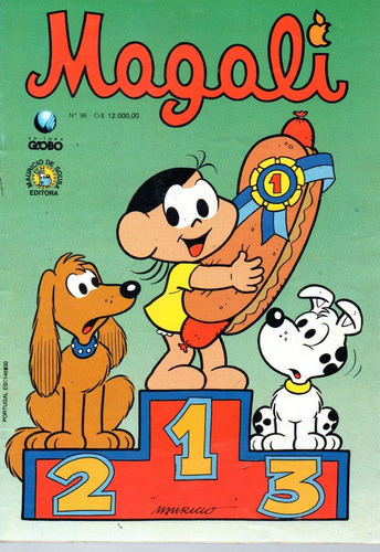 Magali N° 96 - 36 Páginas Em Português - Editora Globo - Formato 13,5 X 19 - Capa Mole - 1993 - Bonellihq Cx443 E21