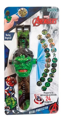 Hulk Watch Proyector Reloj Proyecta 24 Fotos Avengers Ditoys
