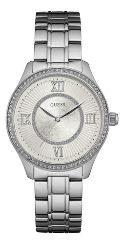 Reloj Guess W0825l1 Para Mujer Esfera Blanca Y Correa