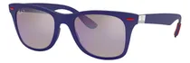 Comprar Anteojos De Sol Polarizados Ray-ban Wayfarer Scuderia Ferrar Blue Matte Blue Matte Blue\u002Fred