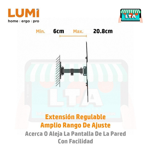 Soporte Brazo Móvil Tv Lcd Led Plasma Monitor 23 A 55 P 35k