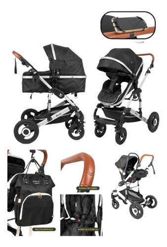 Coche Deluxe De Aluminio De Lujo Con Porta Bebe Moises 