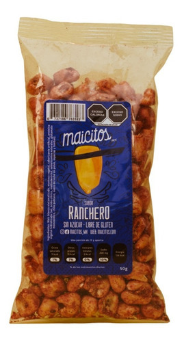 Maiz Inflado A Vapor Maicitos 50 Grs Botana Saludable Pieza Estilo: Ranchero