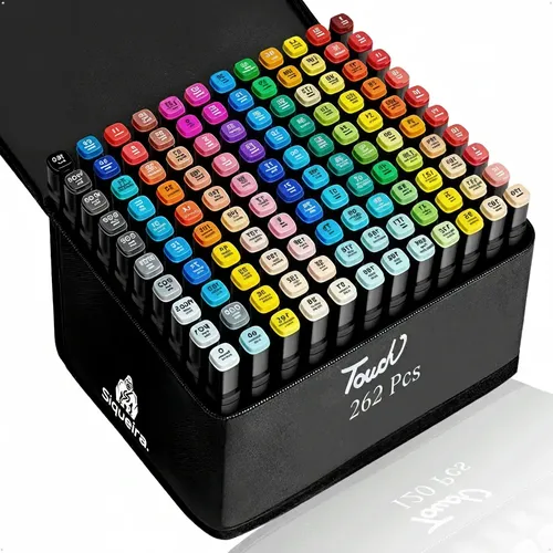 Kit Conjunto Marcador 262 Cores Canetinha Profiossional Estojo