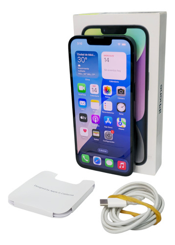 Apple Iphone 14 128gb Midnight Pila 100 Con Caja Azul Oscuro