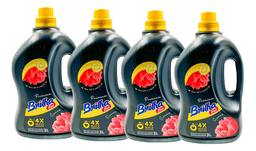 Suavizante Brilha 3 Lt Pack X4 - 120 Lavados