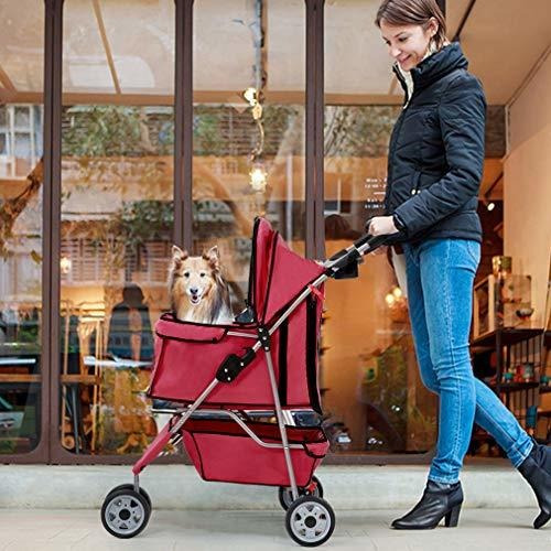 Nueva Red Pet Cochecito Cat Dog Cage 3 Ruedas Cochecito
