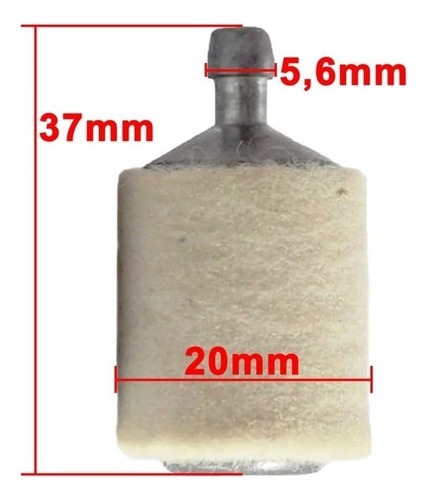 5 Filtros Gasolina Bico Fino Feltro Roçadeira Husqvarna 345