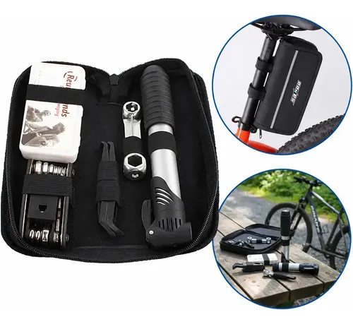 Kit Reparo Bike  Chaves, Bomba, Remendo E Ferramentas