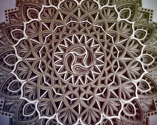 Mandala Circulo Multicapa Sol De Vida 60x60cm