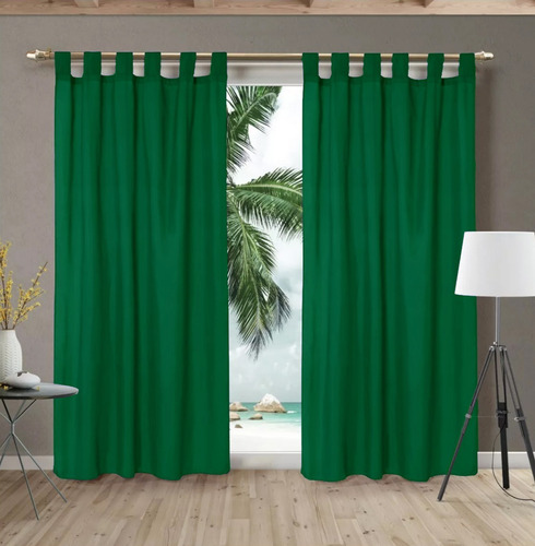 Imagen 2 de 9 de Juego De Cortinas Con Presillas Tela Pesada 2 Paños Colores