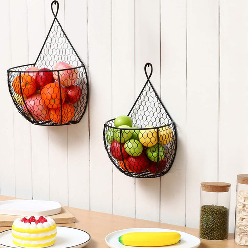 Erytlly Cesta Colgante Metal Para Fruta Verdura Colgar Pared